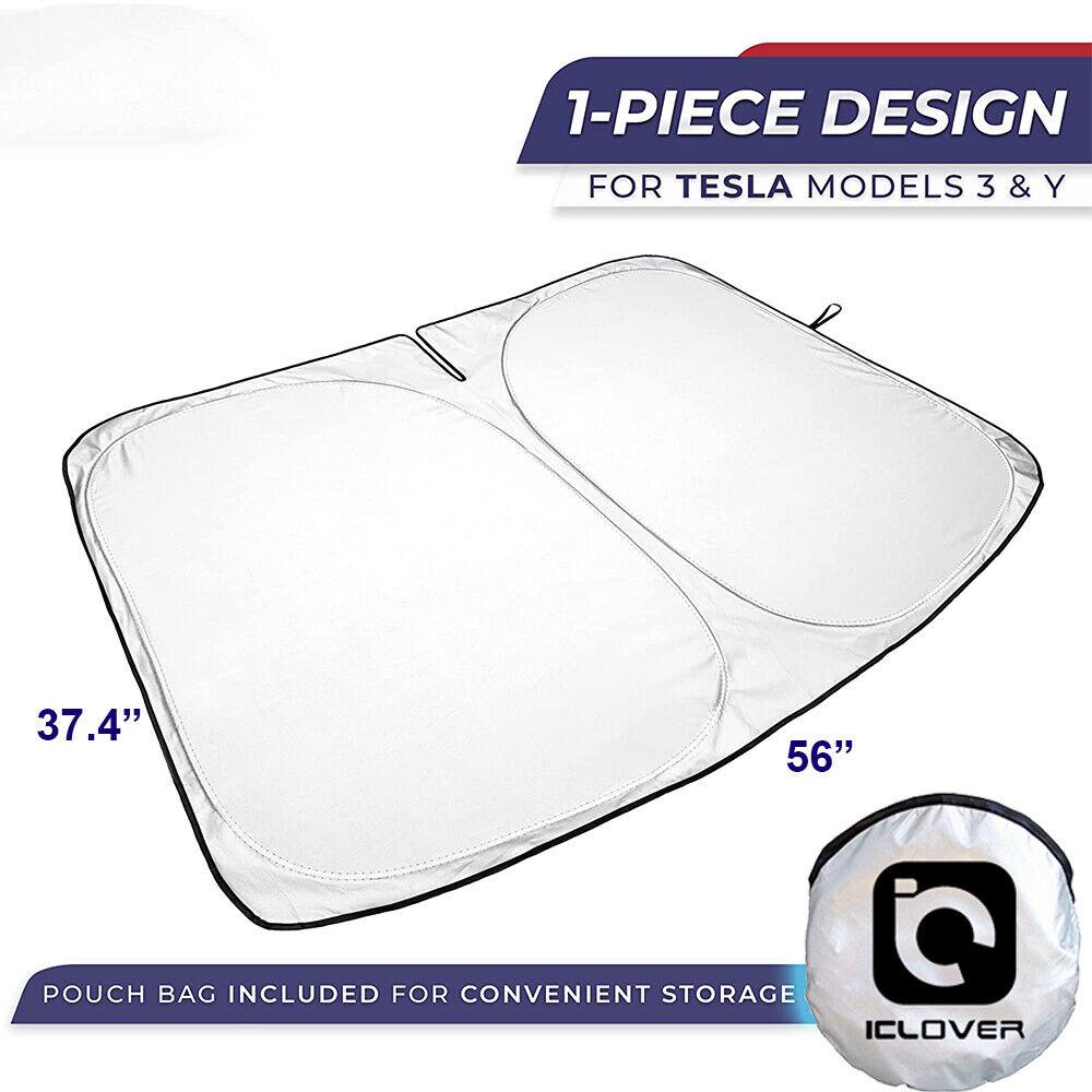 Pro Tes-la Model Y Model 3 Sluneční clona na čelní sklo, Skládací sluneční clona na přední okno Plný kryt, Ochrana proti teplu a UV záření25 Příslušenství