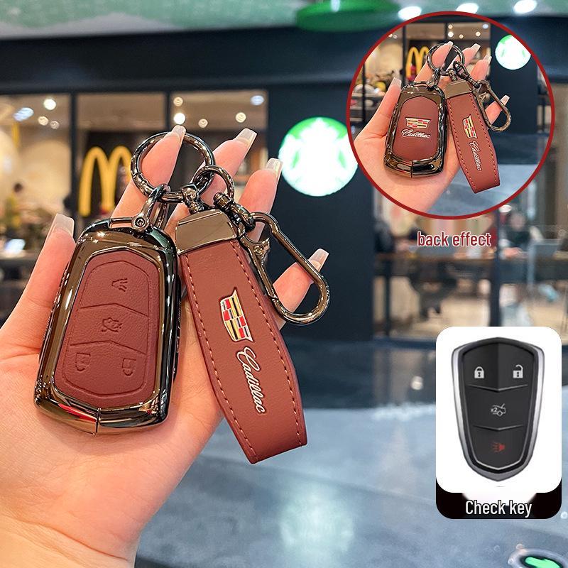 2025 Cadillac XT5 Key Case: Metal Leather Shell for CT5/CT4/CT6/XT4/GT4 Models