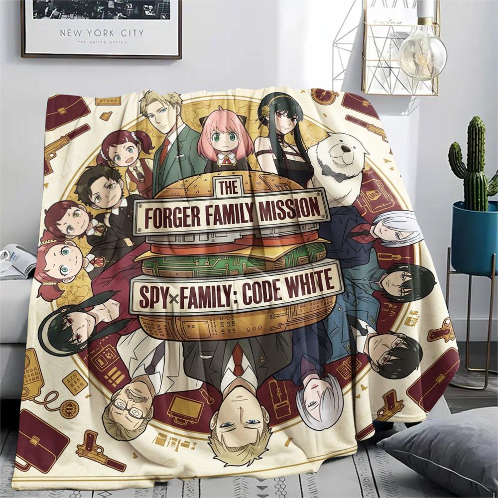 1 Stück Spy Family Gemusterte Flanelldecke Geeignet für Alle Jahreszeiten Für Heimdekoration Wärme Und Komfort Geschenke Feiertagsgeschenk