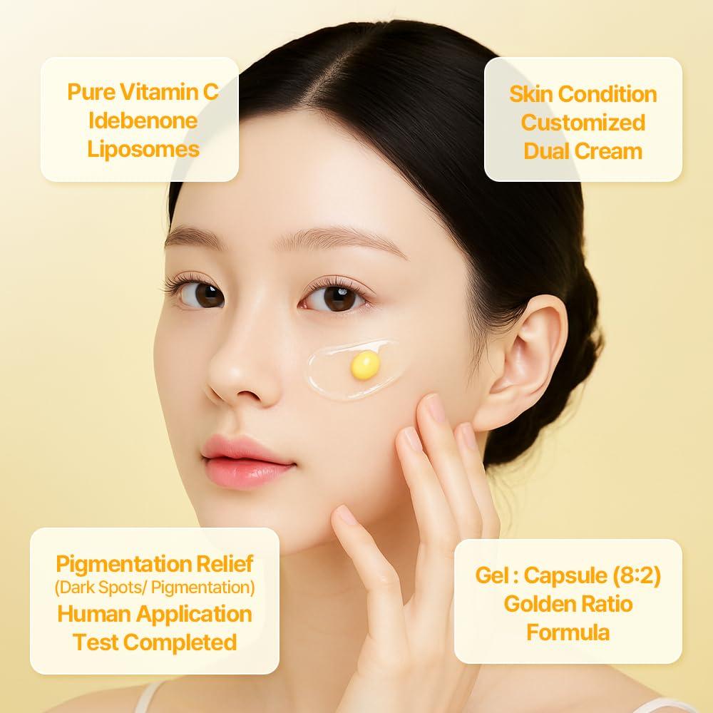 COSCELL Vita C Capsule Cream Reduces Improves Skin Contains and Korean Cosmetics 50ml, Moisturizes, Dullness, Tone, Vitamins, Glutathione,
