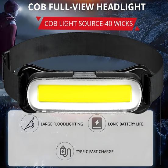 Multi-function Headlight 3 Modes Adjustable Waterproof USB Rechargeable Hands-free Lightweight Outdoor Camping Night Running Fishing Headlamp