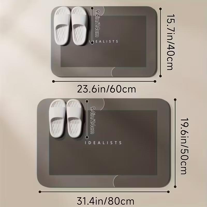 Tapete de Banheiro Absorvente de Diatomito Antiderrapante 60*90cm, Tapete de Chuveiro Macio e de Super Alta Qualidade com Secagem Rápida
