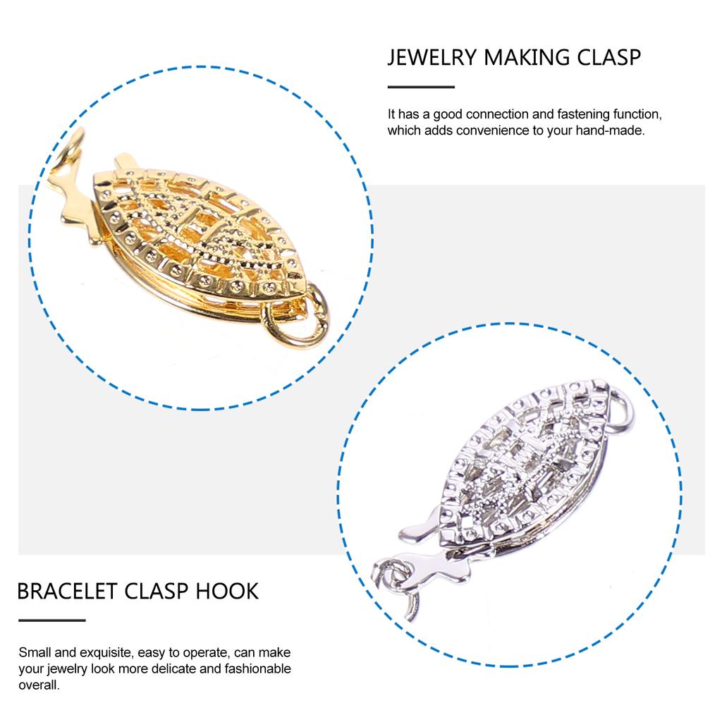 10pcs Necklace Clasp Hook Creative Alloy Oval Fish Slide Clasps