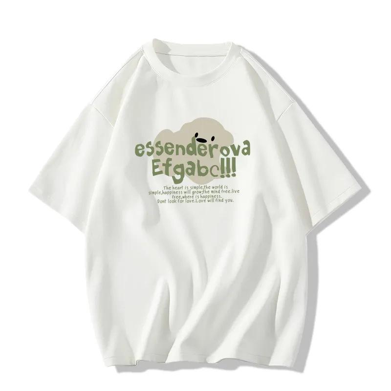 

Women s Pure Cotton Short Sleeve T-Shirt: Slimming 2024 Fashionable, Versatile, American-Style Top in Hot New Design. L (101-115 jin)