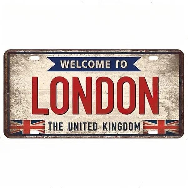 Vintage Berlin Madrid New York Paris Country City Stil Platte Metallschild Plakette Blechschild Man Cave Bar Club Poster Dekoration