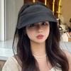 Solid Color Folding Sunshade Hat Portable Sunscreen Empty Top Hat Wide Brim Visor Caps  Vacation