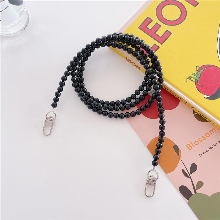 High Quality Fashion Custom Acrylic Beads Plastic Pearl Phone Case Strap, Girl Handmade Beaded Mobile Phone Lanyard Straps Chain