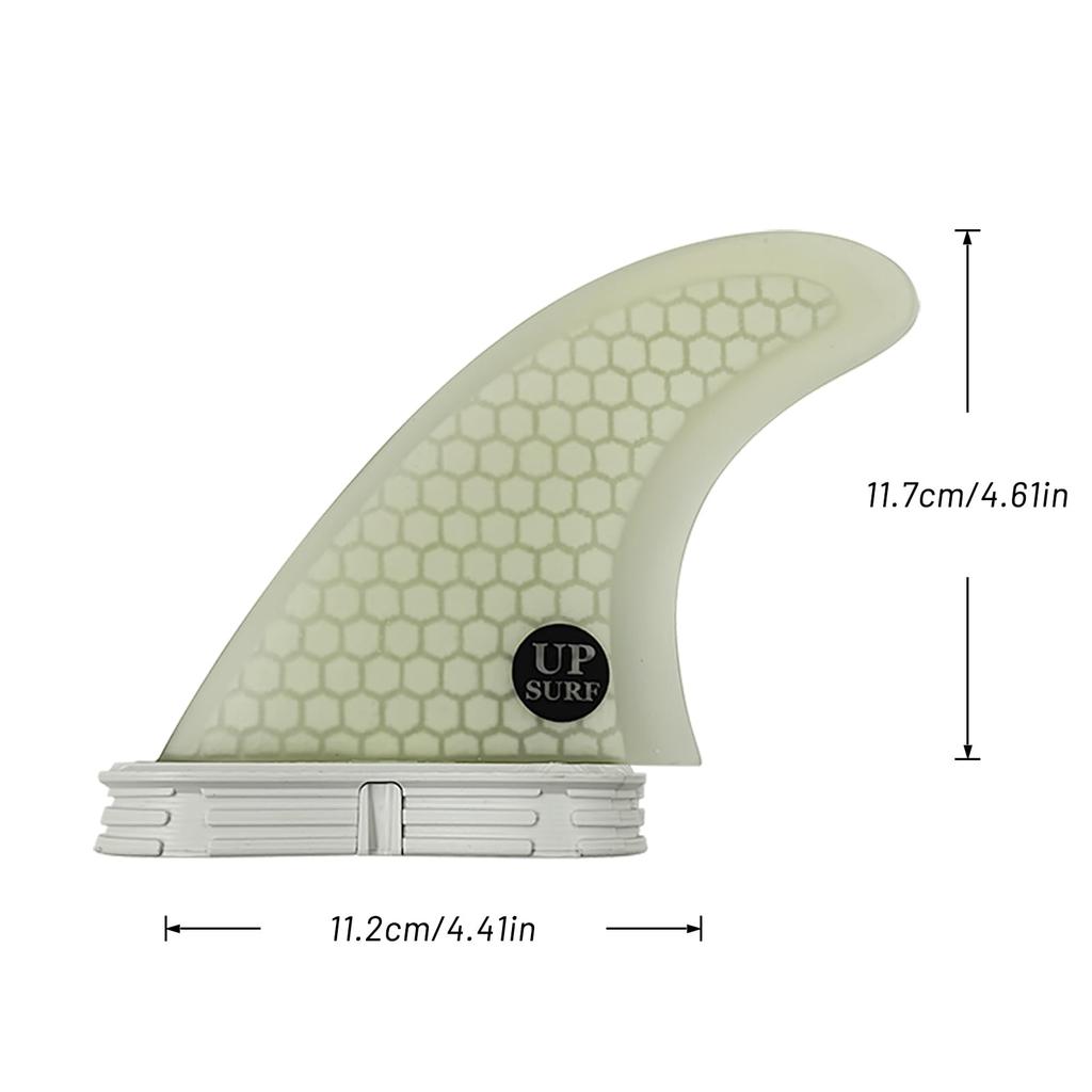 UPSURF Surfboard Fins FCS2 G5 Size Blue Honeycomb Thruster Set of 3 (White, G5)