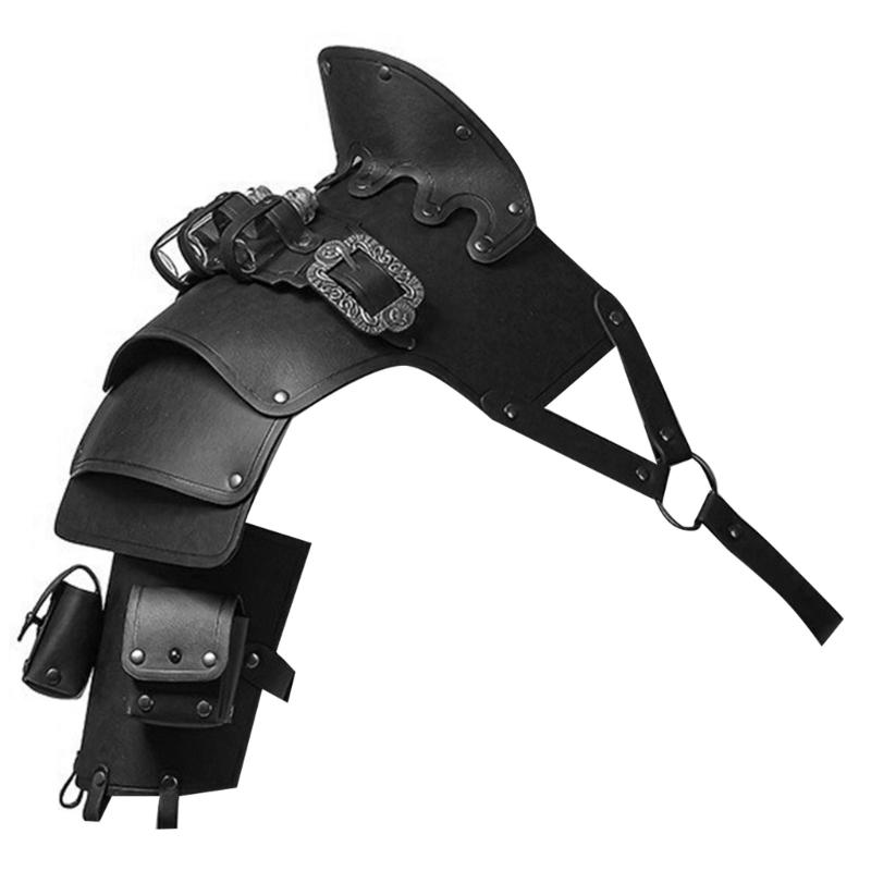 Vikinges Faux Leather Single Pauldron Shoulder Armour,Medieval Knight Shoulder Armour for LARP/Cosplay