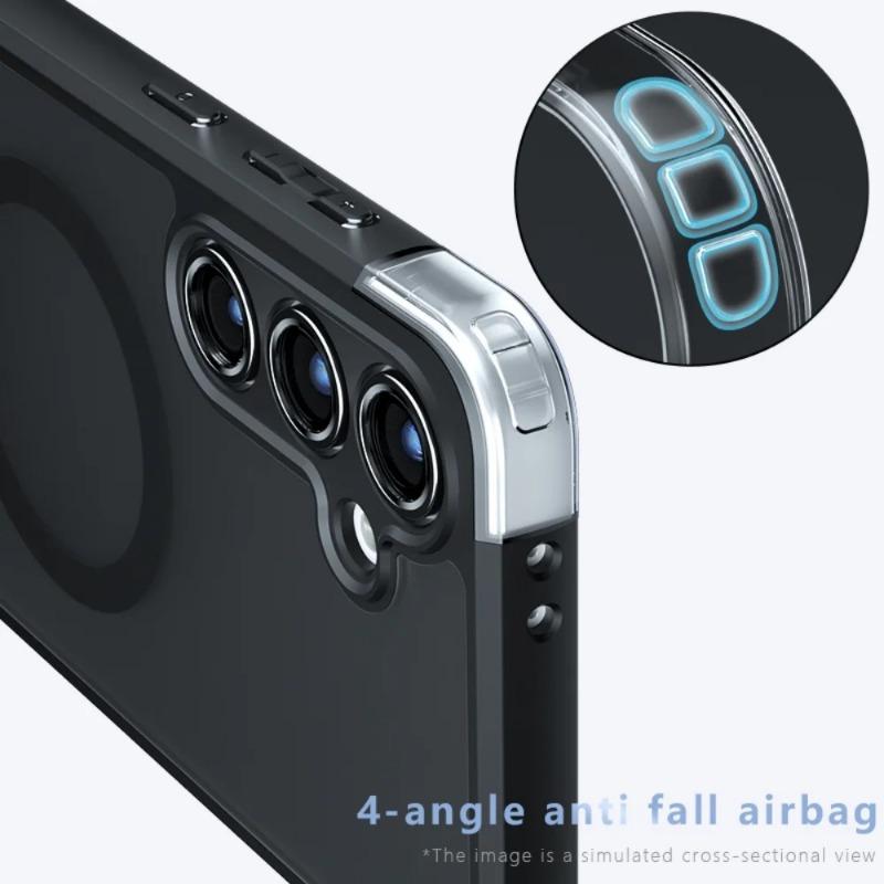 Luxury Matte Skinfeel Magnetic Air Bags Case Samsung Galaxy S25 S24 S23 S22 Ultra Plus FE A55 A54 A35 A25 A24   Anti Fall Cover