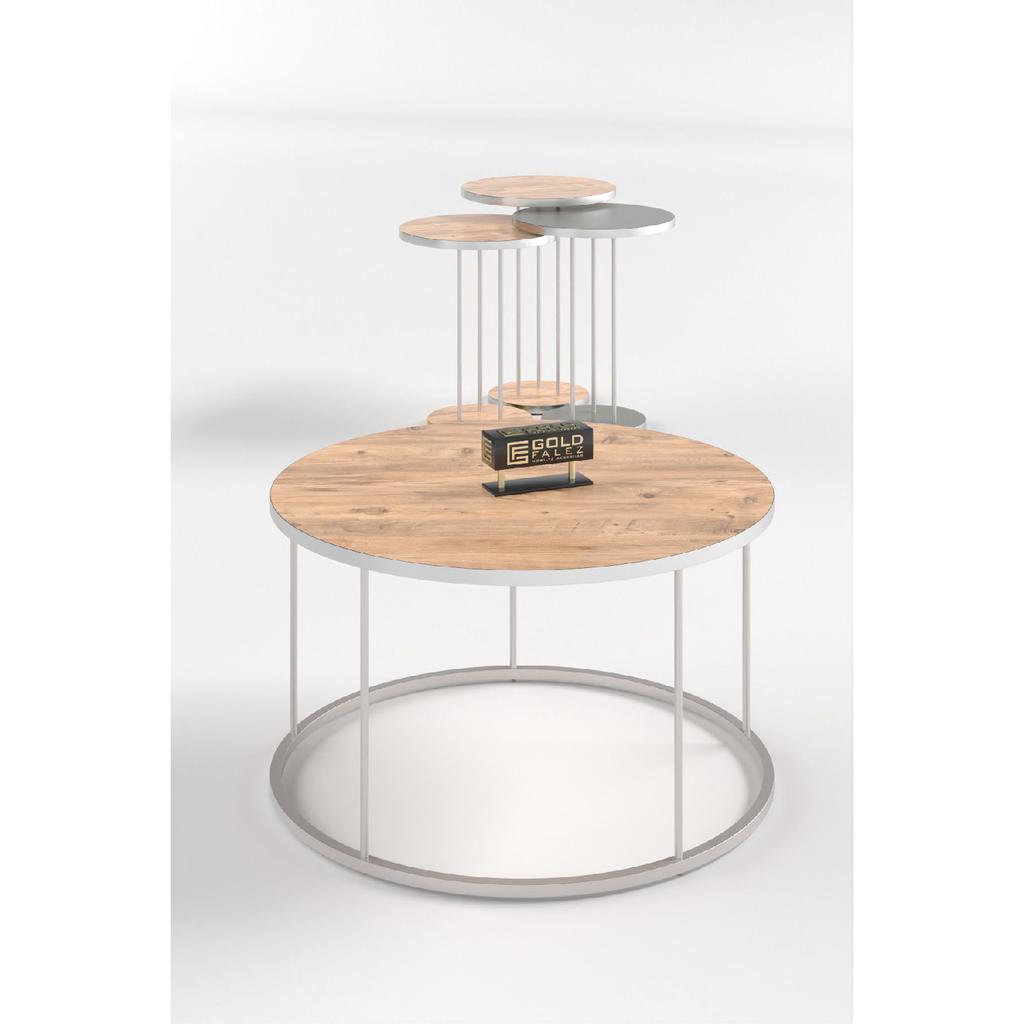 Coffee Table And Nesting Table Terra Silver White