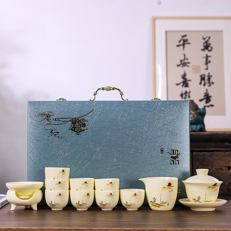 

Высококачественный керамический топаз саловый нефрит чайный набор кунг-фу чайная чашка бизнес банковское дело подарки