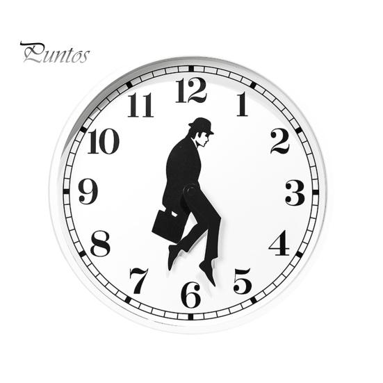 Quiet Sweep Clock Man Silhouette Wall Clock, Silent Non-Ticking Round Hanging Decorative Human Digital Analog for Home Office Bedroom Living Room