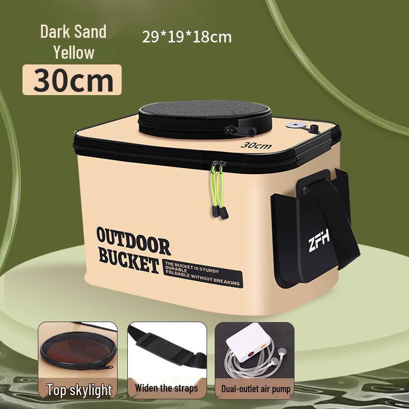 Foldable Live Fish Bucket - Portable Fishing Bag/Box for Wild Fishing