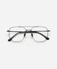 Peullang Mf173 Wide Double-Bridge Titanium Eyeglass Frame Black (C5)
