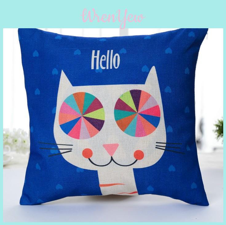 Cartoon Animal Cushion Cover With Printed Design For Bedroom And Lounge