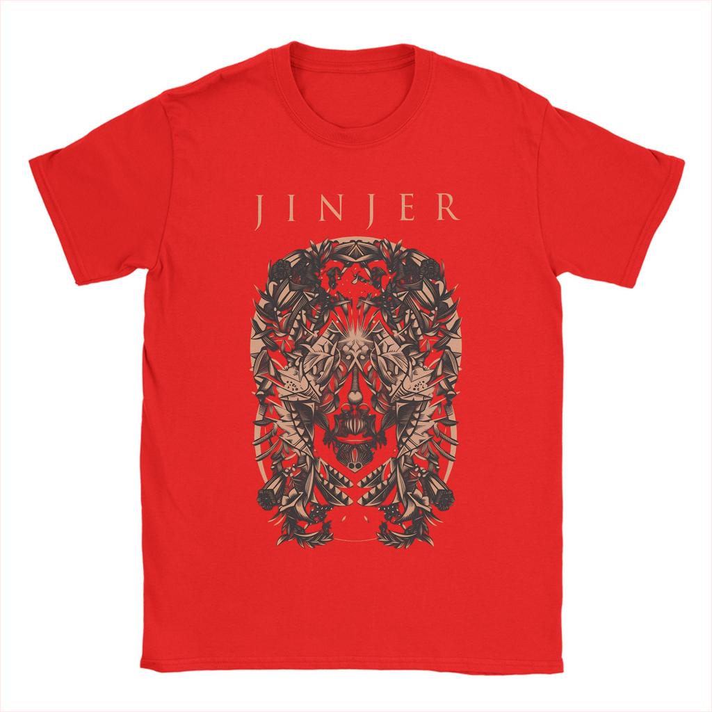Casual Jinjer Band Logo TShirt for Unisex Round Neck Cotton T Shirts  Short Sleeve Tees Gift Clothing