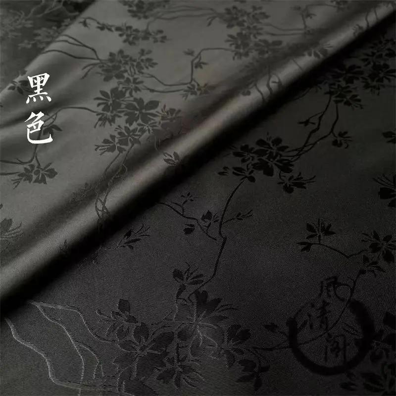 150x100cm Breathable Flower Branch Jacquard Satin Fabric For Women's Dresses Chinese Style Performance Clothing DIY Fabric