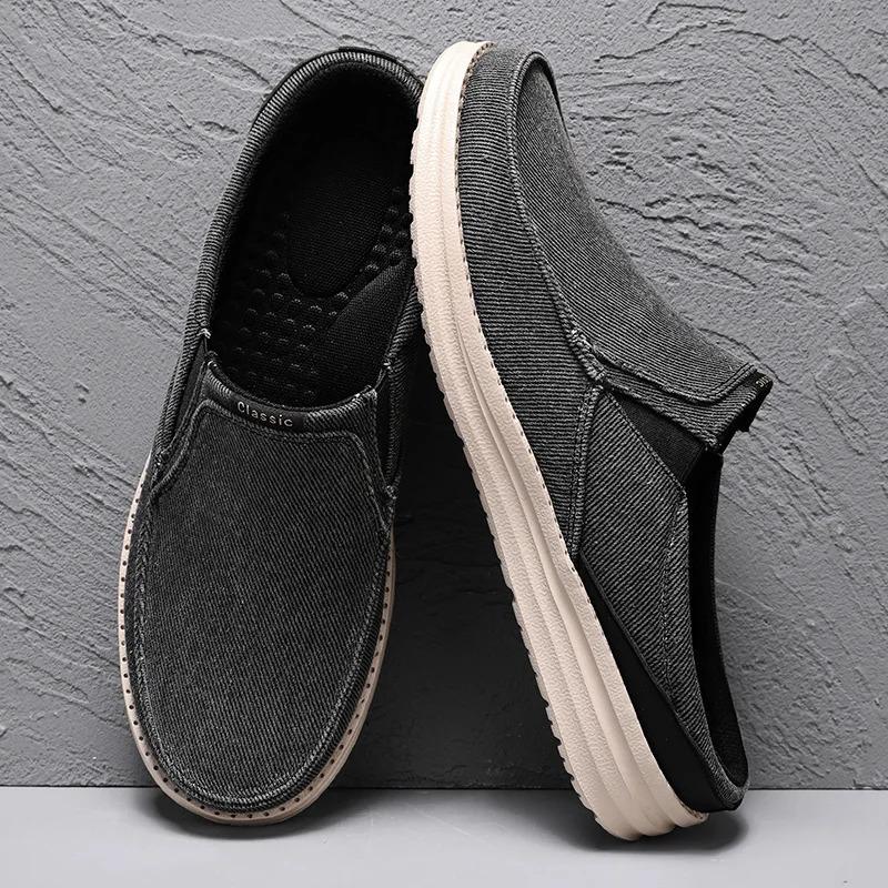 Summer Men Half Shoes Casual Canvas Shoes Lightweight Comfortable