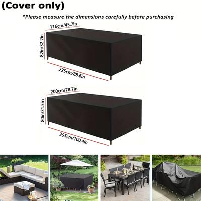 Courtyard Furniture Cover, Rectangular Outdoor Table Cover, Suitable for Terraces, Balcony, Gardens