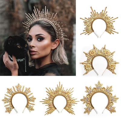 Handmade Gold Hairband Bridal Headband Hair Jewelry Goddess Tiara