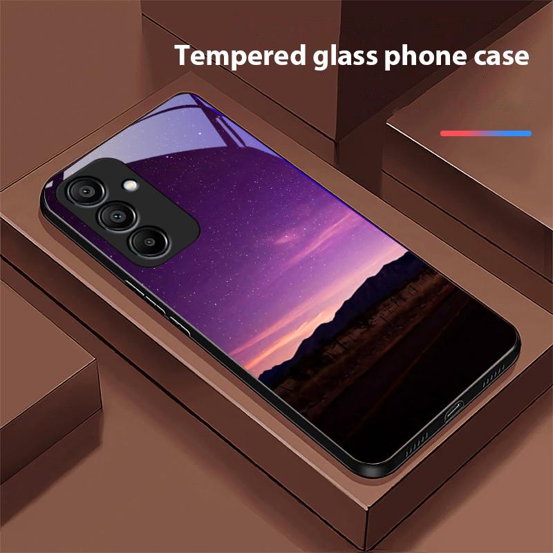 Pyramide Sternenhimmel Für Samsung Galaxy A15 5G 54 4G 51 50 24 35 90 71 12 51 53 52S 80 22 34 Schwarz Gehärtetes Glas Handyhülle