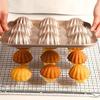 6/12 Cavity Baking Mold Nonstick Coating Carbon Steel Shell Shape Madeleine Tray Pan Even Heat Distribution Bakeware