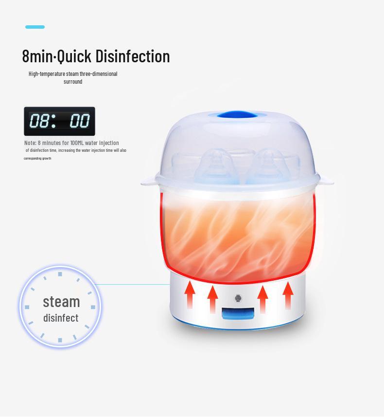 Little Bear 6-Bottle Baby Bottle Steam Sterilizer with Large Capacity and One-Button Operation