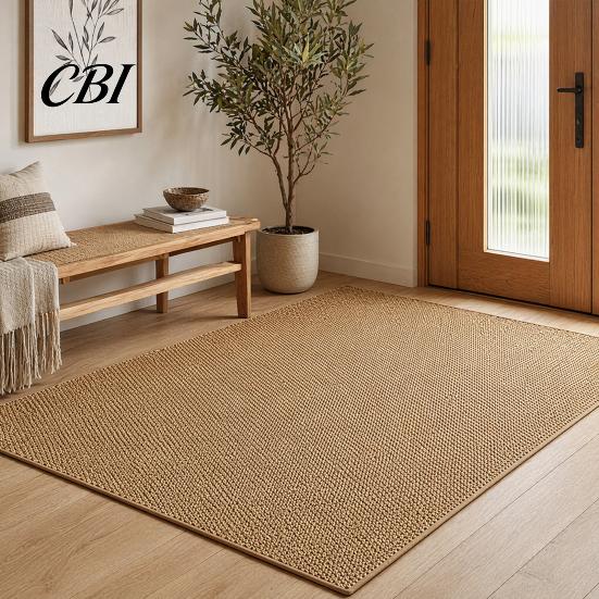 Low Saturated Bedroom Floor Mat Solid Color Area Rug, Rustic Living Room Minimalist Soft Rug with Anti-Slip Backing, Indoor Carpet for Tea Washable