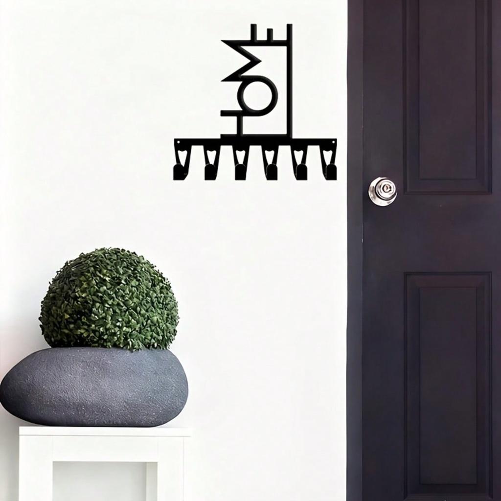 Modern Geometric Key Holder Wall Mount 6 Hooks Space Saving Entryway Office Gift