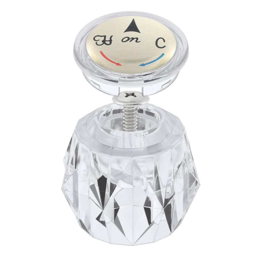 Geometric Shape Bathtub Faucet Knob Replacement Clear Acrylic Handle Hot Cold Water Control for RP2391 Compatibles