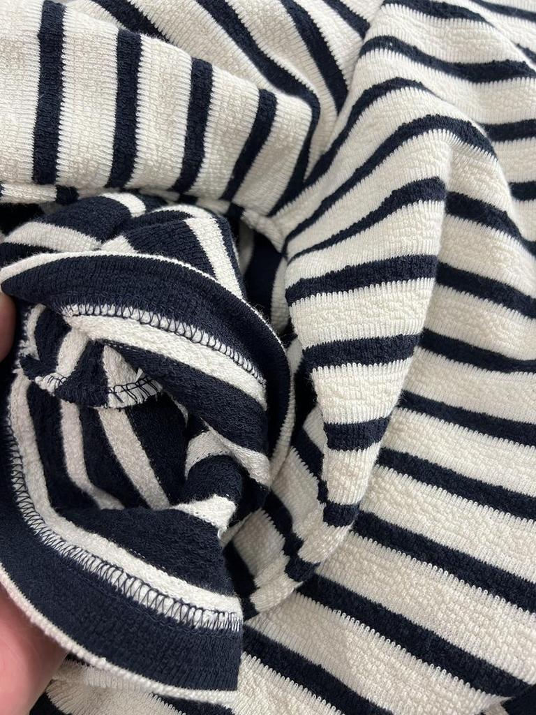 Women's Loose Korean-Style Striped Cotton Sweatshirt, 2024 Autumn Fashion