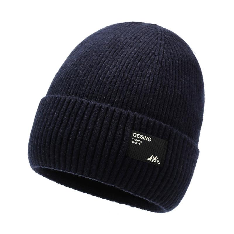 Herren Herbst Winter Ski Wollmütze Samt Warme Baumwollmütze Outdoor Sport Strickmütze