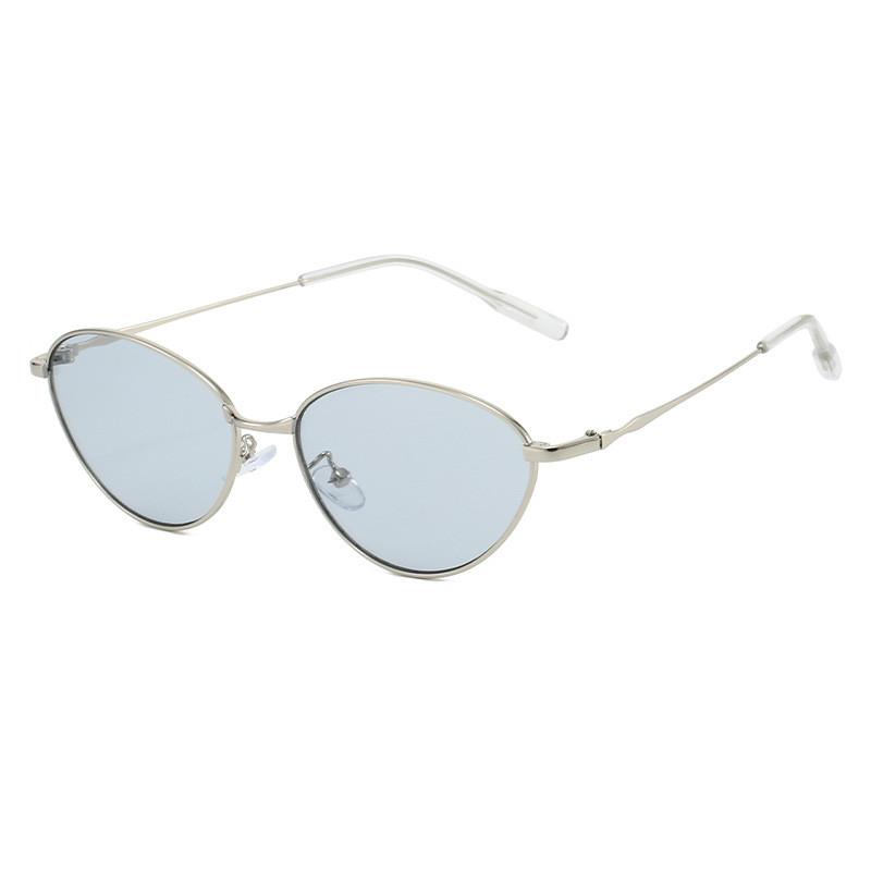 Vintage Metal Cat Eye Sunglasses With Uv400 Protection For Stylish Outdoor Wear