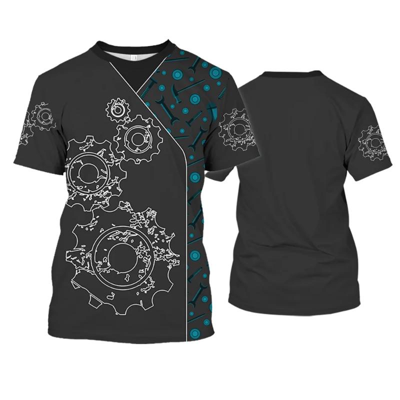 1 шт мужская футболка с рисунком механика на заказ рубашка с принтом инструментов топы толстовка в спортивном стиле летняя повседневная рабочая одежда размер oversize 6XL 980₽
