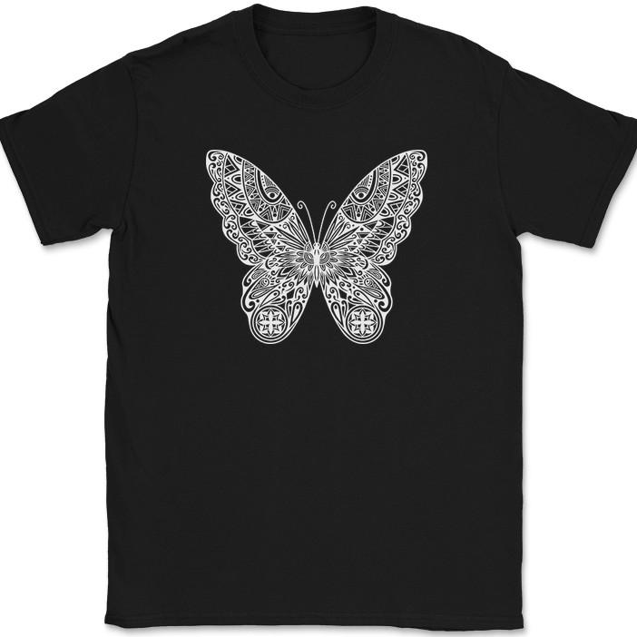 

Butterfly Mandala T-Shirt Beautiful Pattern Insect Graphic Gift Tee 3XL