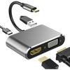 USB C to HDMI VGA USB 3 1 PD Hub 4K HD Adapter 4 in 1 Type C Dock for Laptop MacBook