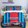 Pościel z Wzorem Martini Racing, Zestaw Kołdry Poszewka na Kołdrę Poszewka na Poduszkę Domowy Prezent Urodzinowy(1 * poszwa na kołdrę + 2 * poszewki na poduszki, bez rdzenia)