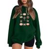Women's Long Sleeve Neck Sweatshirt Loose Fit Casual Pullover Top with Small Halloween Print
