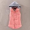 Damesvest Warm mouwloos jack Katoen Effen vest met capuchon voor bovenkleding