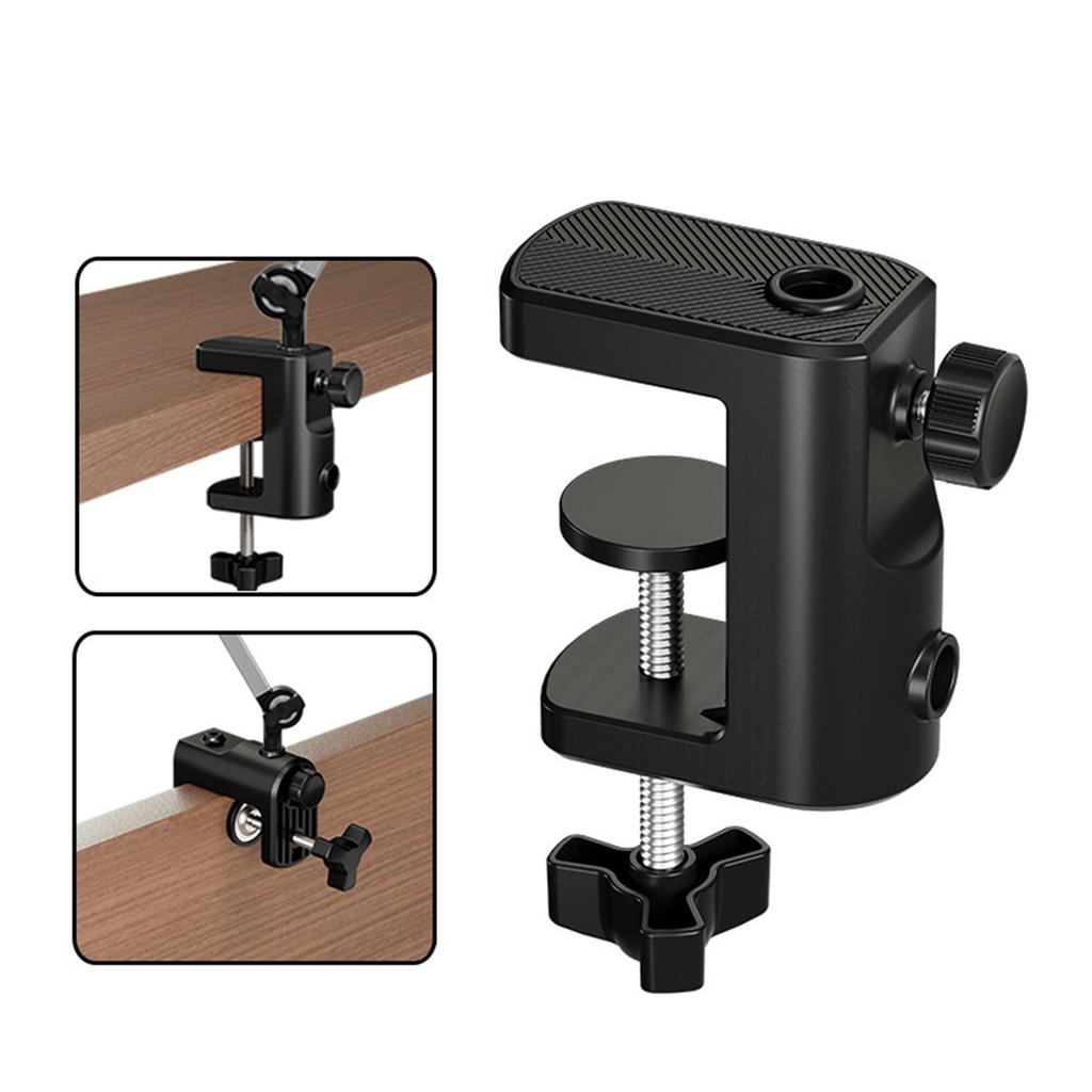 360 Degree Adjustable Desk Clamp C Shape Retaining Clip Table Mount Heavy Duty Mic Stand Multi Function Boom Arm Bracket