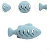Cat Feeding Toy in Fish Shape, Silicone Chewable Dispenser for Cats