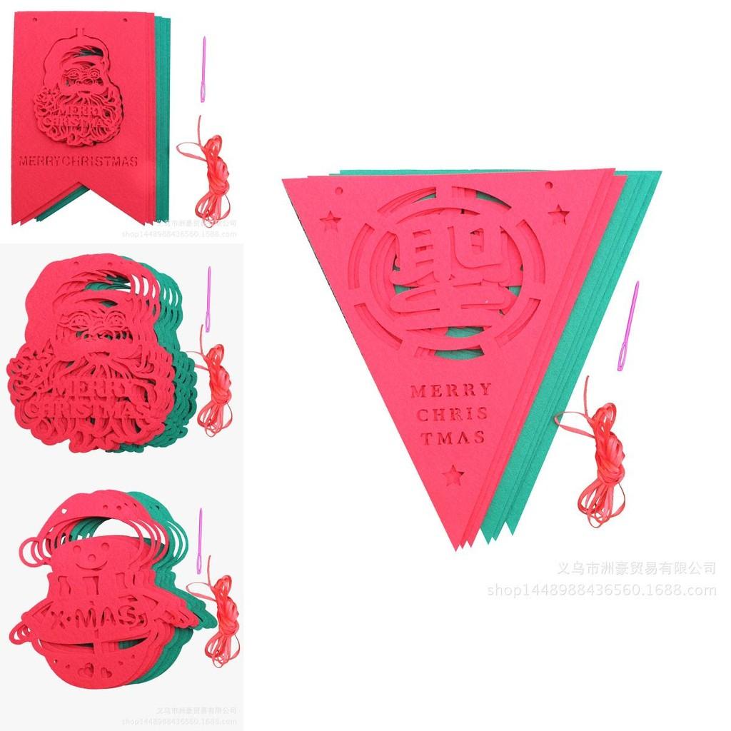 Cartoon Style Christmas Decorations Non-woven Fabric Banner For Festive Displays