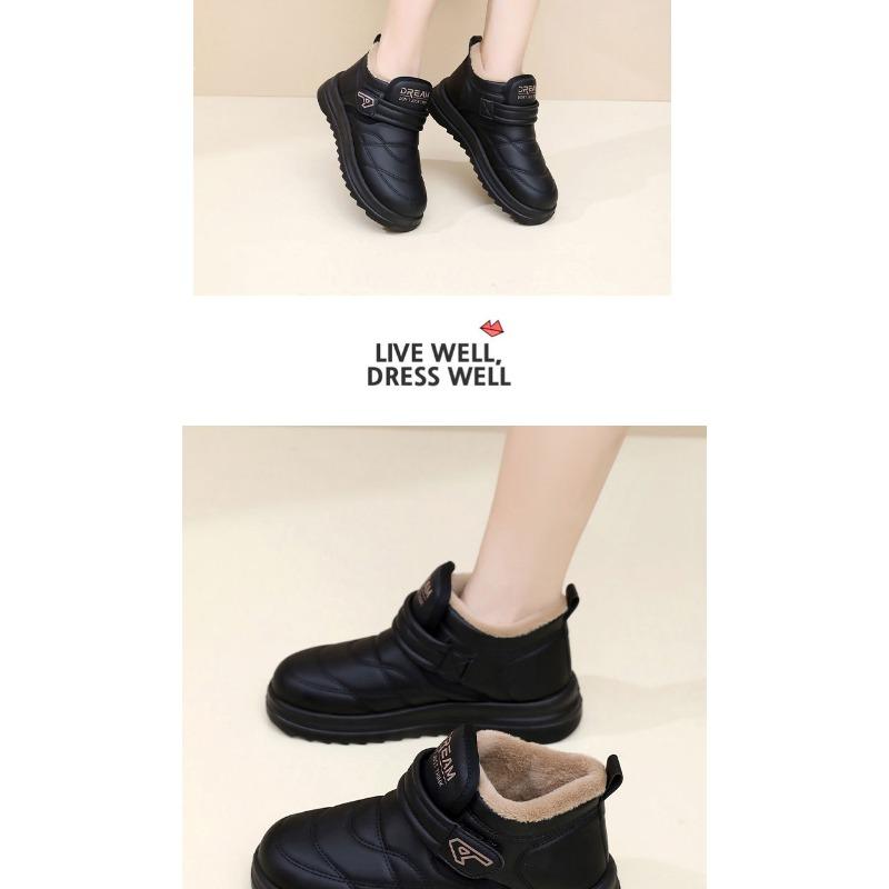 Shoes Women's New Fleece Thickened Warm Snow Boots Casual Fashion Versatile Velcro Non-slip Mom Shoes