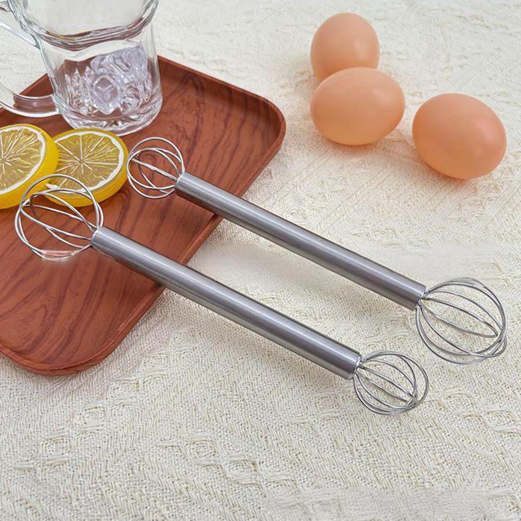 304 Stainless Steel Miso Stirring Stick Double-head Whisk Manual Cream Sender Stirring Spoon Food Grade Blender Kitchen Tool