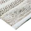 Tapis salon en coton bande ethno blanc-sable 190x290