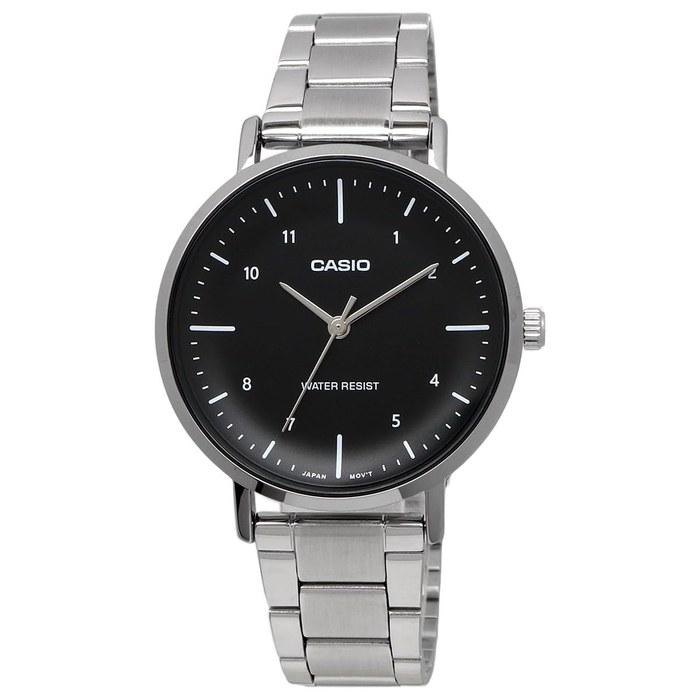 Casio LTP-VT03D-1B Women's Analog Quartz Watch, Black Metal Band