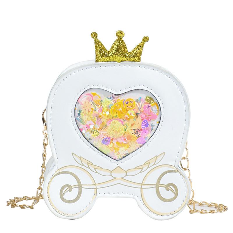 Cute Childrens Crown Princess Shoulder Bag With Girl Sequins For Dailys Use