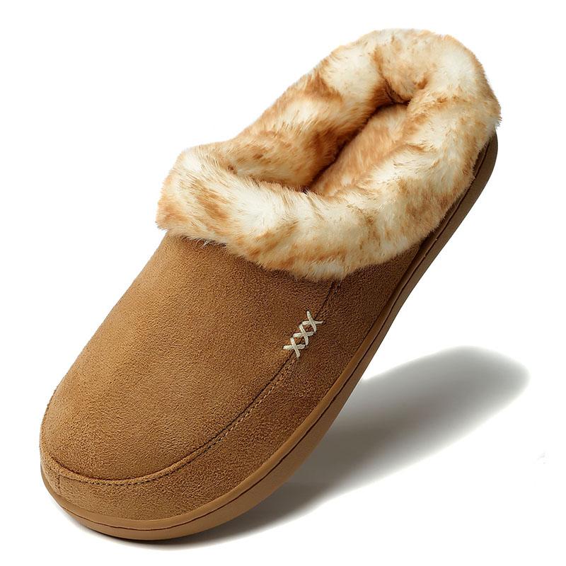 

Модные мужские тапочки, черные, новые зимние замшевые тапочки, теплые домашние тапочки, водонепроницаемая домашняя обувь, мужская теплая бархатная меховая вязаная обувь 43-44 коричневый