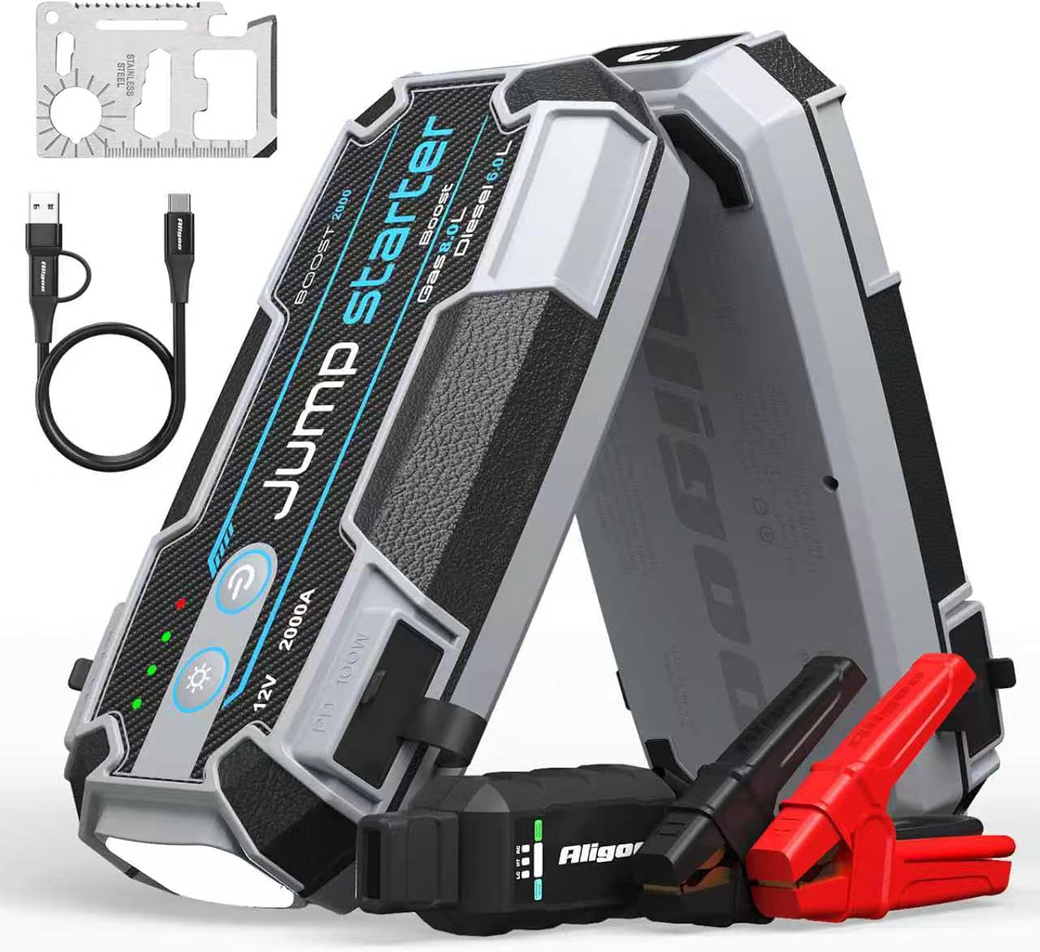 

Jump Starter UltraSafe 12V 2000A with PD 100W Fast Charge & IP67 Waterproof for Car Emergency Portable